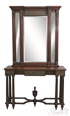 L58720EC: THEODORE ALEXANDER Neoclassical Mahogany Console Table & Mirror • $4595