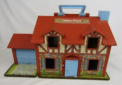 Vintage 1980 Fisher Price Little People Play Family Tudor Brown House #952 • $17.97