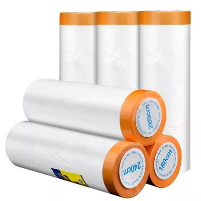 INDASA MASKING COVER ROLLS Pre Taped Drop Poly Film CAR Spray Painting 110cm 30m • £2.99