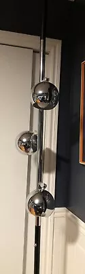 MCM VINTAGE Space Age Eyeball Tension Pole LAMP Black/Chrome Rare!  • $264.93