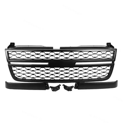 Front Upper Grill Grille Black For 2005-2007 Chevy Silverado 1500 2500 HD 3500 • $86.88