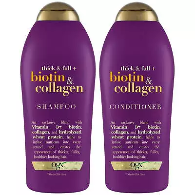 OGX Thick & Full + Biotin &Collagen Volumizing Daily Shampoo And Conditioner Set • $24.56