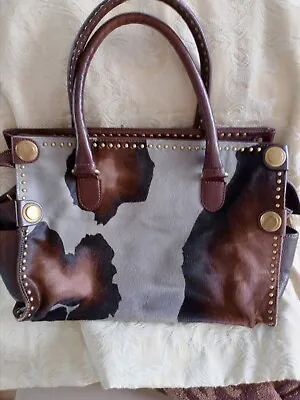 Diane Von Furstenberg Ponyskin Cow Print Leather Handbag DVF • £40