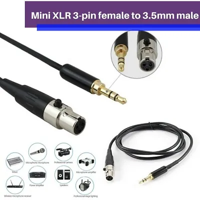 HIGH Quality Mini XLR 3-Pin Female To 35 Mm Cable For PC Headphone Mixer MIC • £9.99