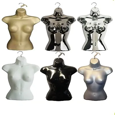 3x  HIGH QUALITY HALF HANGING FEMALE MANNEQUIN TORSO BODY FORM DISPLAY BUST • £34.14