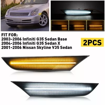 For 03-06 Infiniti G35 Sedan 4 Door Sequential LED Side Marker Light Smoked Pair • $30.87