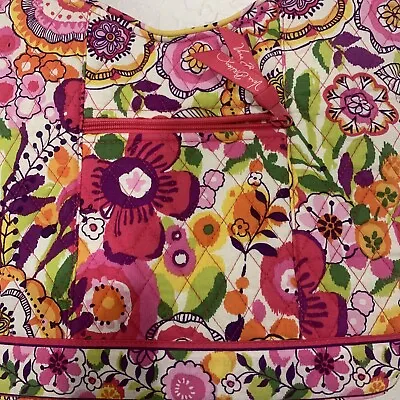 Vera Bradley Clementine Pink Floral Purse Shoulder Bag Quilted Fabric Cloth 2014 • $34.99