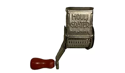 Vintage Mouli Hand Crank Metal Grater Red Wood Handle Made In France • $18.99