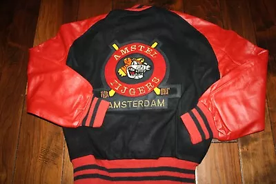 Vintage Stewart Strauss Letterman Varsity Jacket AMSTEL TIJGERS HOCKEY TEAM XS • $69