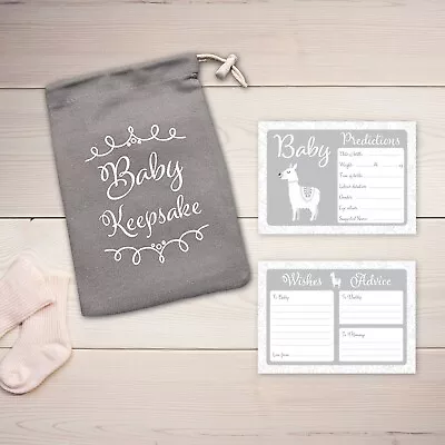£6.99 • Buy Baby Shower Game - 30 BABY PREDICTION /ADVICE /WISHES CARDS With KEEPSAKE POUCH