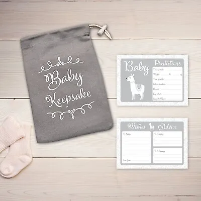 Baby Shower Game - 30 BABY PREDICTION /ADVICE /WISHES CARDS With KEEPSAKE POUCH • £5.99