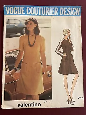 NOS VTG 1970s Vogue Couturier Design #2819 Valentino Sz 12 Uncut Dress Pattern  • $18.99