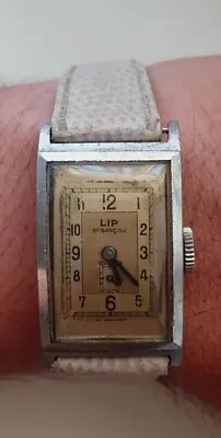 Vintage 1940s Lip T18 French Ref 183 10.2 Tank Chrome Tank Churchill Gents Watch • $186.50