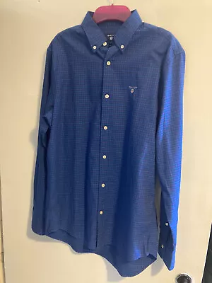 Men's Shirt Gant Blue Long Sleeve Size M • £30