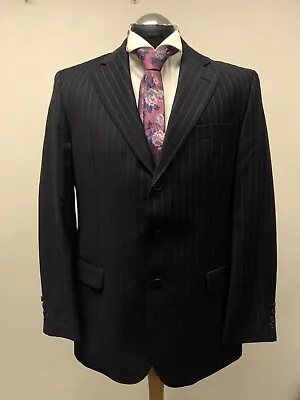 Ermenegildo Zegna Suit Jacket/blazer Pure Wool In Navy Stripe 42r Mint Condition • £23.41