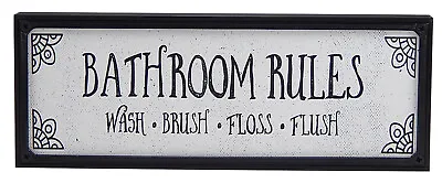 Funny & Cute Farmhouse Bathroom Toilet Sign Shelf Sitter Rustic Wall Home Decor  • £14.24