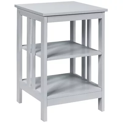 Giantex 3-tier Side Table Nightstand Sofa End Table Storage Display Shelf Grey • $49.95