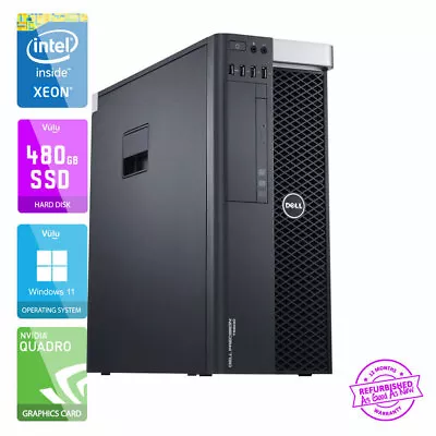 Dell Precision T5600 Workstation Xeon - E5 - 32GB 480GB SSD - K4000 GPU • $279.93