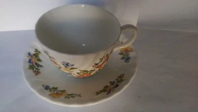 Aynsley Cottage Garden Fluted Cup And Saucer Duo Butterflies Flowers • £7.99