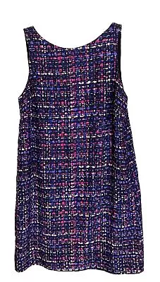 Alice & Trixie Dress Size M Silk Purple Geometric Print Sleeveless Scoop Back • $19.88