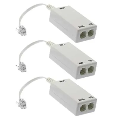 3x ADSL ADSL2 DSL Modem Telephone Phone Fax In-Line Splitter Filter Network RJ11 • $22.32