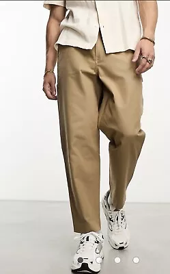 Farah Men  Hawtin Hopsack Popper Relaxed Trousers Cargo  Beige All Size  Rrp£70 • £25