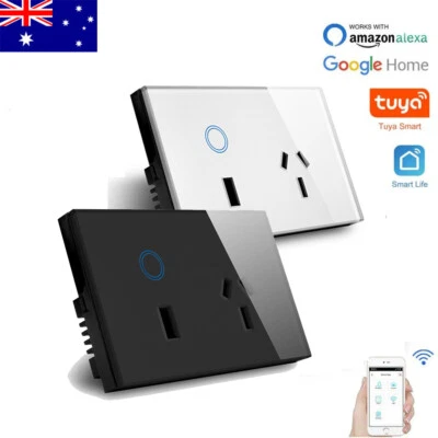 $53.99 • Buy Wifi Smart Touch Switch Power Point Wall Socket With USB Outlet For Alexa Google