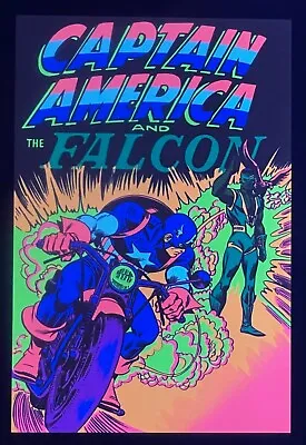 CAPTAIN AMERICA & FALCON 20x30 MODERN BLACK LIGHT ART MARVEL COMICS POSTER PRINT • $49.99