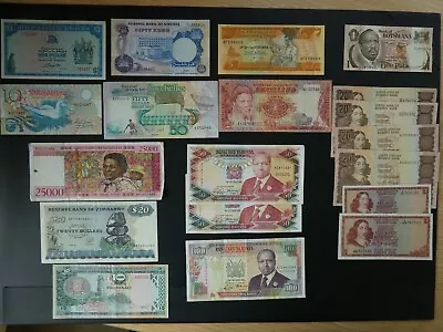 19No. SOMALIA SOUTH AFRICA KENYA RHODESIA SEYCHELLES ETC BANKNOTE COLLECTION • £43