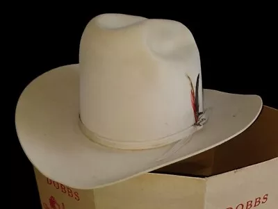 Vintage Stetson Cowboy Hat Sonora 7 1/8 W/ JBS Brand Hat Pin & Feathers • $95