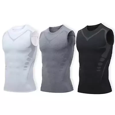 Men Slimming Body Shaper Gynecomastia T-shirt Compression Sports Shaping Vest  • $13.55