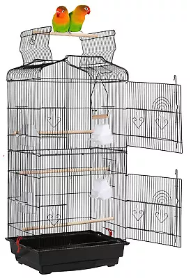 Large Open Top Perch Cage For Canary Budgie Parakeet Cockatiel LoveBird Finches • $49.77