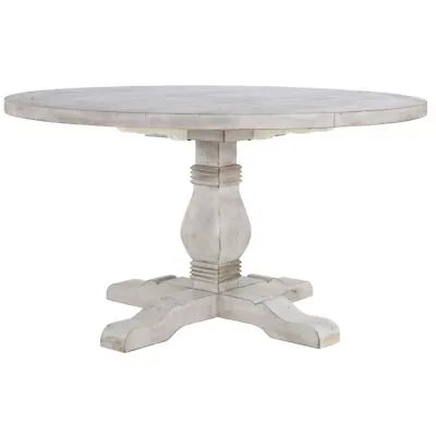 Pemberly Row 55  Round Solid Pine Wood Dining Table In Nordic Ivory • $872.21