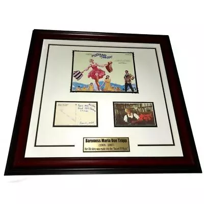 Baroness Maria Von Trapp Autographed Card W/ Color Photo Framed Sound Of Music • $134.99