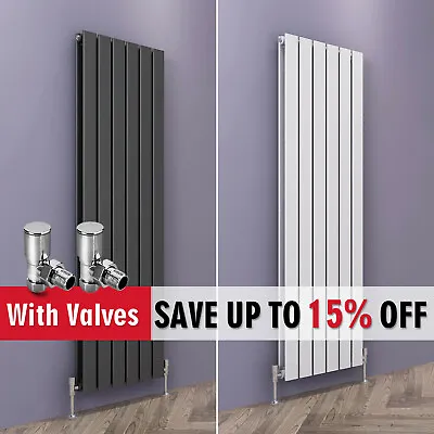 Vertical Radiator 1600 Flat Panel Central Heating Tall Upright Rads With Valve • £99.99