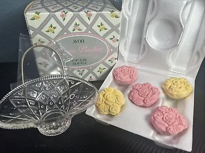 Vintage NOS AVON Flower Basket Soap Dish W/ 5 Hostess Soaps • $18.50