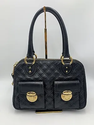 Auth Preloved Marc Jacobs Black Venetia Quilted Leather Tote Handbag Mint Purse • $395