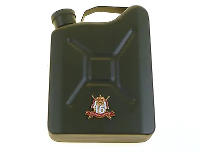 16th 5th Queens Royal Lancers Deluxe Jerry Can Hip Flask & Gold Plated Badge • £10.99