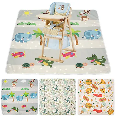 Baby Splash Mat Non-slip High Chair Feeding Mat Waterproof Baby Splat Mat Cute • £12.84