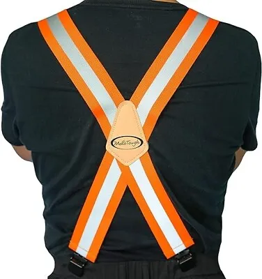 Work Suspenders|Reflective Suspenders Safety Hi Viz Suspenders With Orange 2″ • $21.77