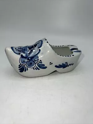 Vintage Ceramic Shoe Ashtray Holland Hand Painted Delft Blue 4 1/2” • $4.99