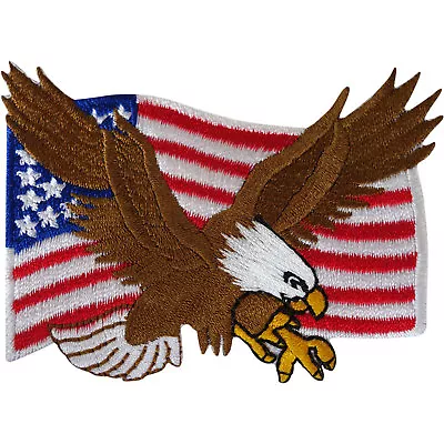 £2.79 • Buy USA Flag Patch Iron Sew On American United States Of America Eagle Biker Badge