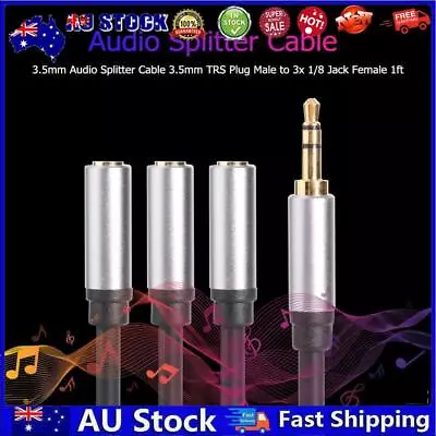 AU 3.5mm Audio Splitter Cable 3.5mm TRS Plug Male To 3x 1/8 Jack Female 1ft • $9.38