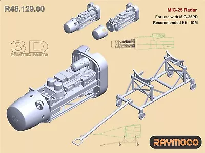 RAYMOCO R48.129.00 1/48 MiG-25 Radar. For Use With MiG-25PD. Recommended Kit-ICM • $21.94