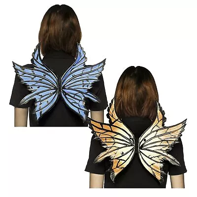 Adult Women's Blue Orange Monarch Butterfly Halloween Costume Accessory Wings • $9.95