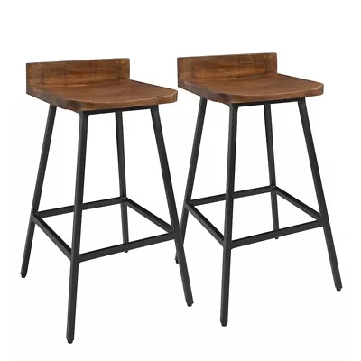 Pemberly Row Mid-Century Modern Wood 27  Counter Stool Brown Set Of 2 • $276.99