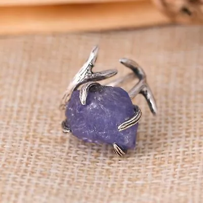 Rough Tanzanite 925 Sterling Silver Branch Ring Handmade Jewelry Gift For Her • £26