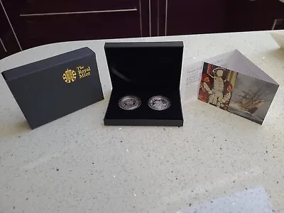 £149.95 • Buy 2009 Henry VIII & Alderney Mary Rose Coloured Silver Proof £5 Coin Set SUPERB