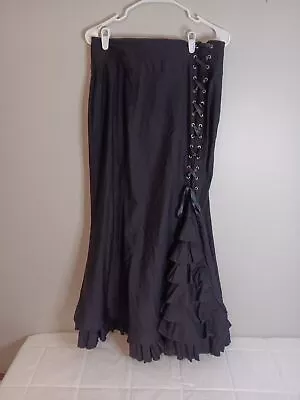 New Belle Poque Womens Victorian Steampunk Ruffled Trumpet Gothic Corset Skirt L • $29.99