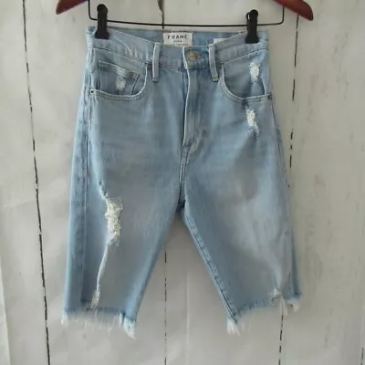 Frame Jeans Shorts 25 Le Vintage Bermuda High Waisted Rise Destroyed Cut Off • $16.99